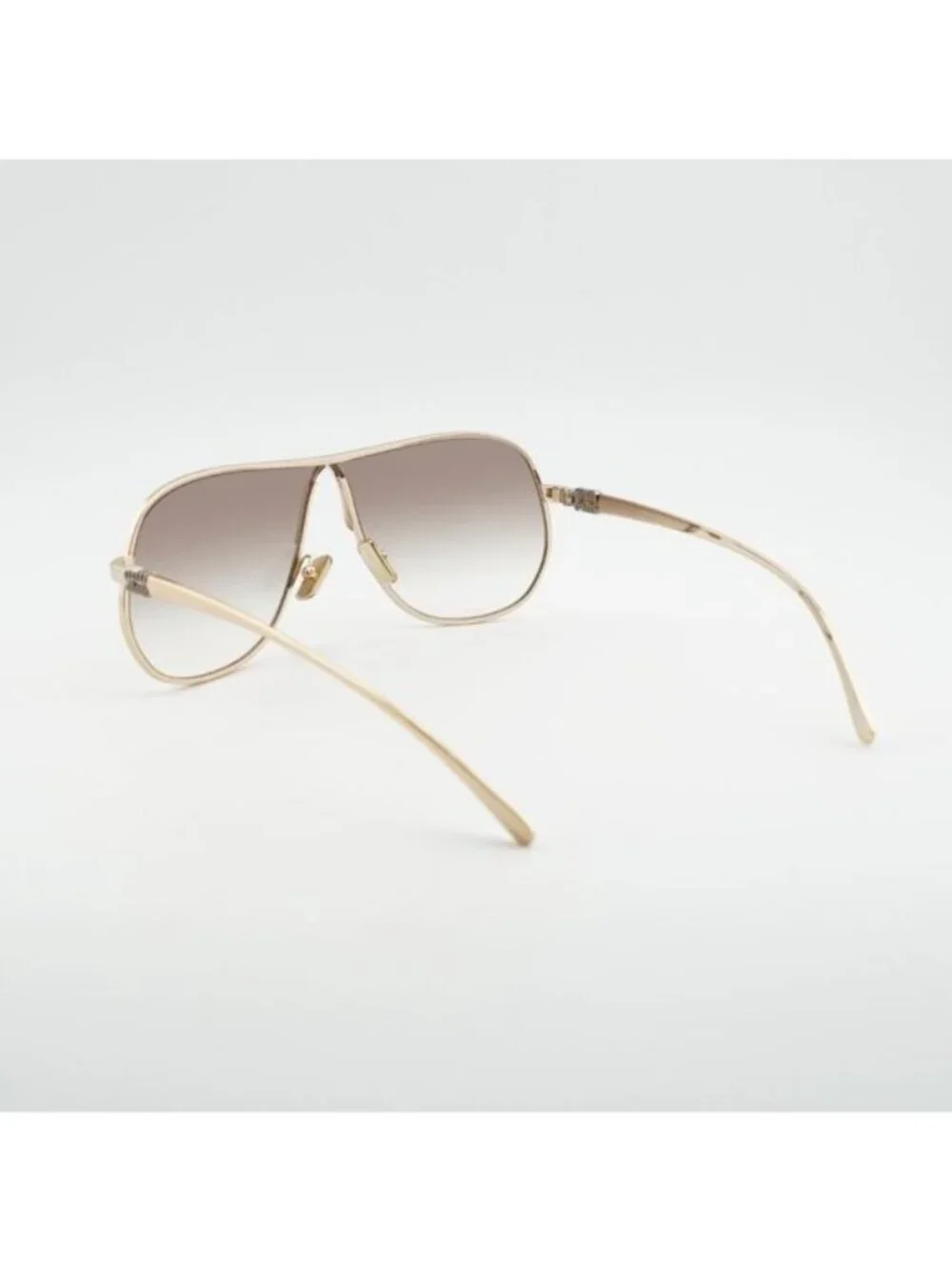Miu Miu MUA56S 5AK90L Sunglasses Gold Geometric Frame, Brown Lenses
